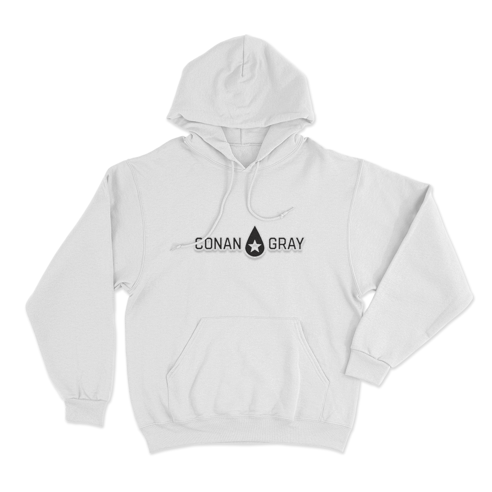 Conan Gray Star Drop Logo Unisex Hoodie White Conan Gray Star Drop Logo Unisex Hoodie White