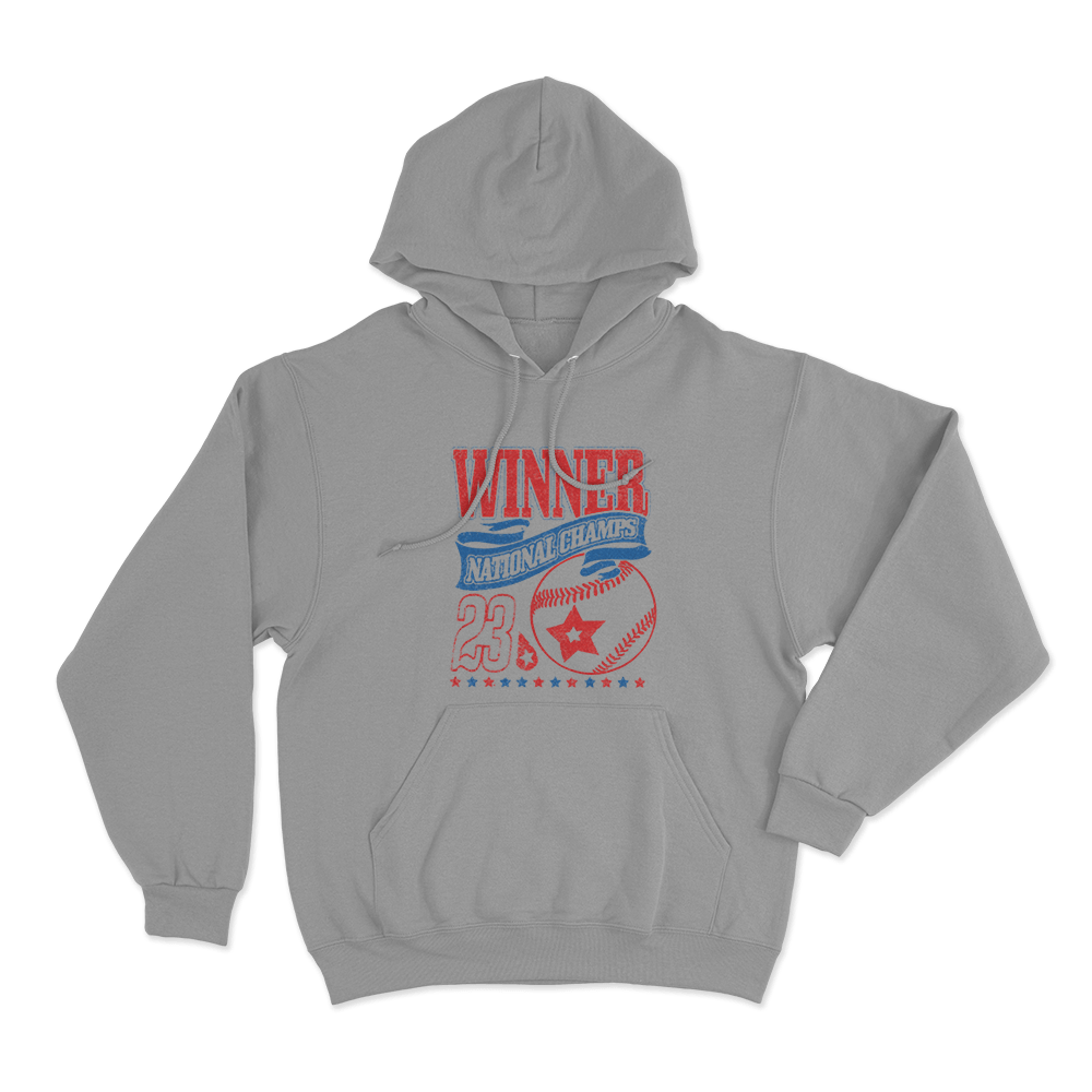 Winner Baseball Unisex Hoodie Grey Winner Baseball Unisex Hoodie Grey