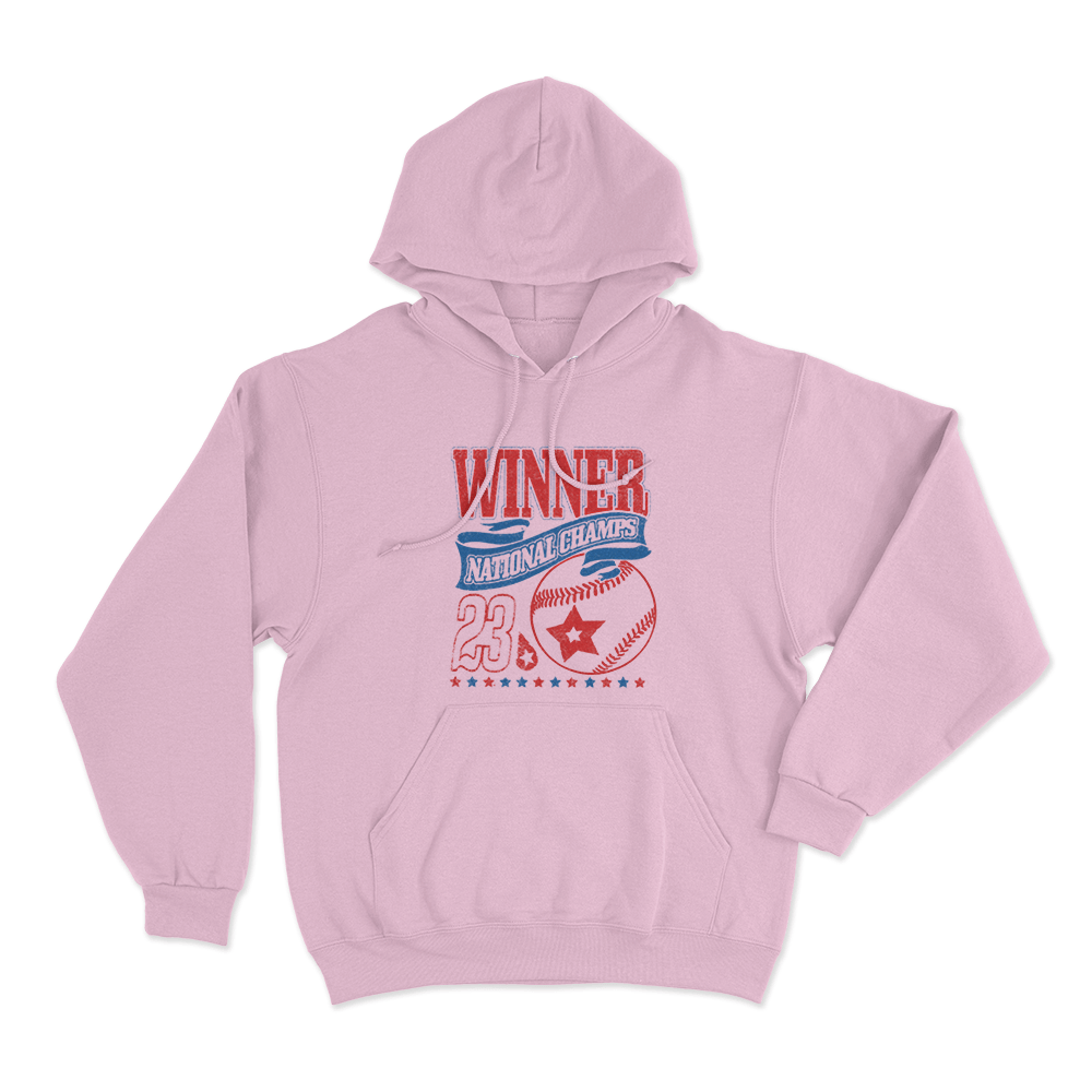 Winner Baseball Unisex Hoodie Pink Winner Baseball Unisex Hoodie Pink